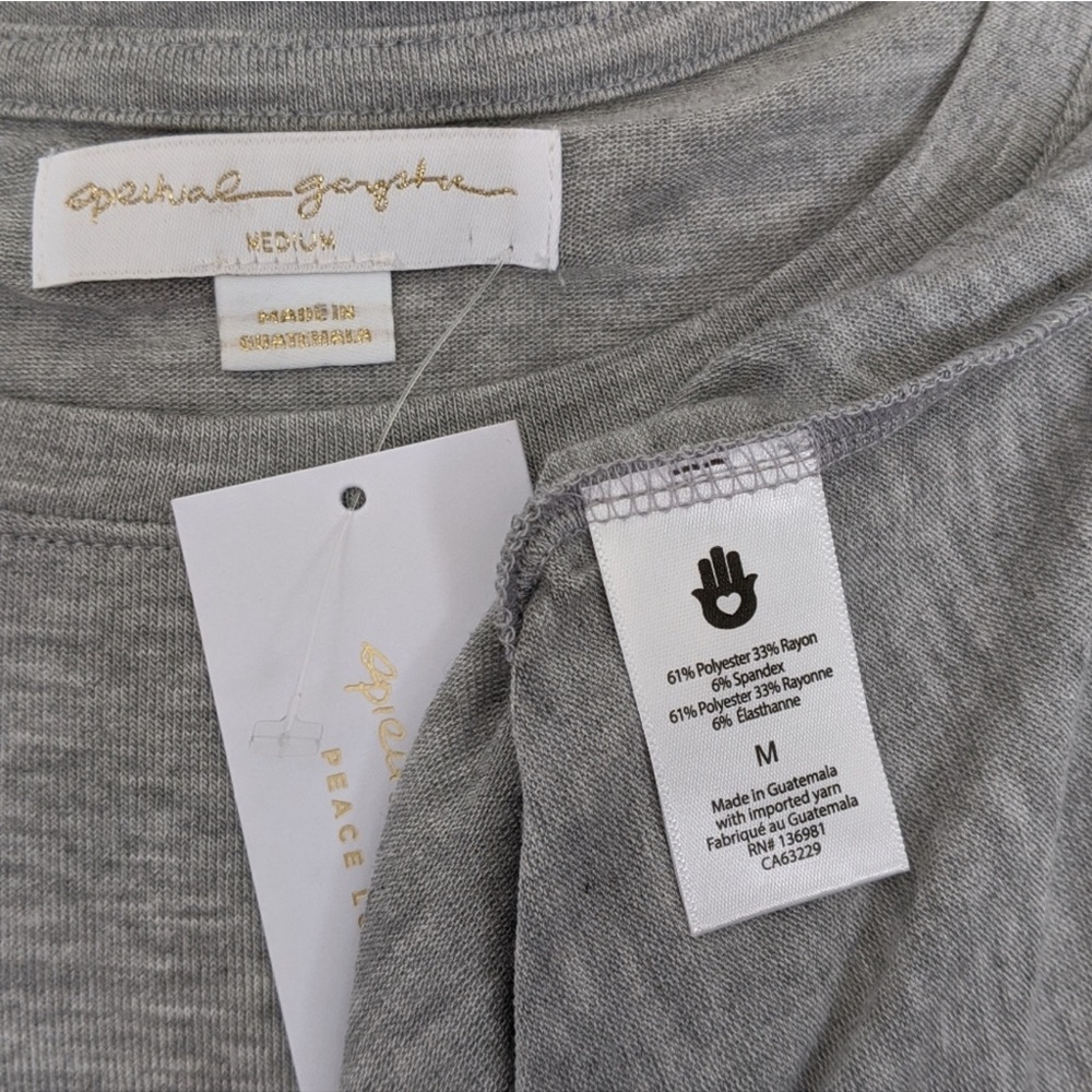 Spiritual Gangster Do It For Yourself Tank Crew Neck Metallic Print Grey M - Picture 7 of 8